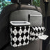 Organizador de automóviles de asiento trasero multifuncional de diamantes en blanco y negro