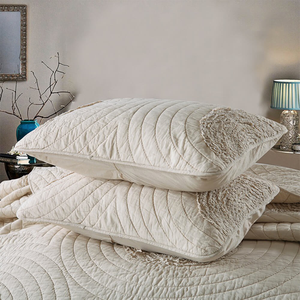 Rustic Minimalist Quilted Cotton Bedspread Set