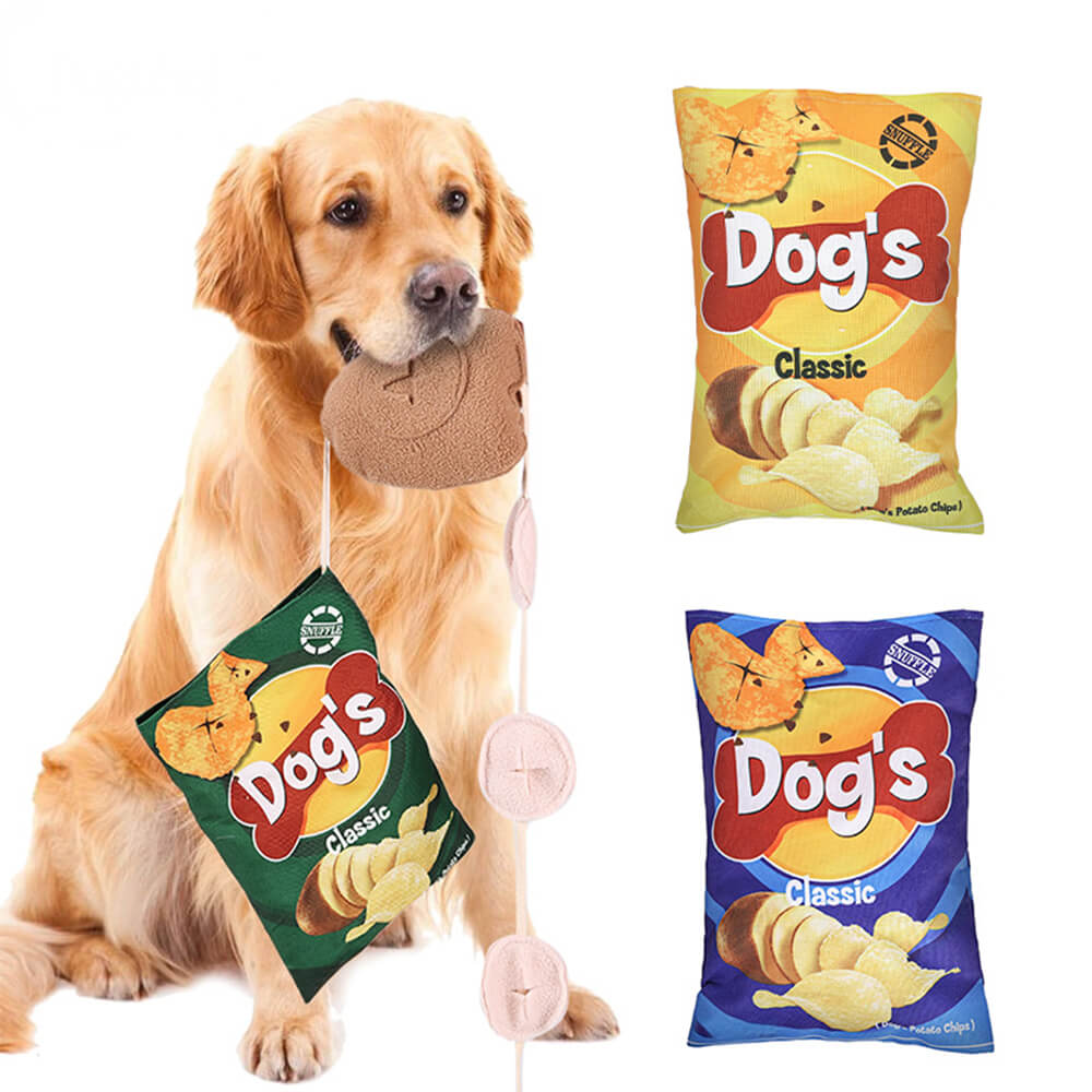 Jouet interactif pour chien à prise lente, chips de pommes de terre, à alimentation lente