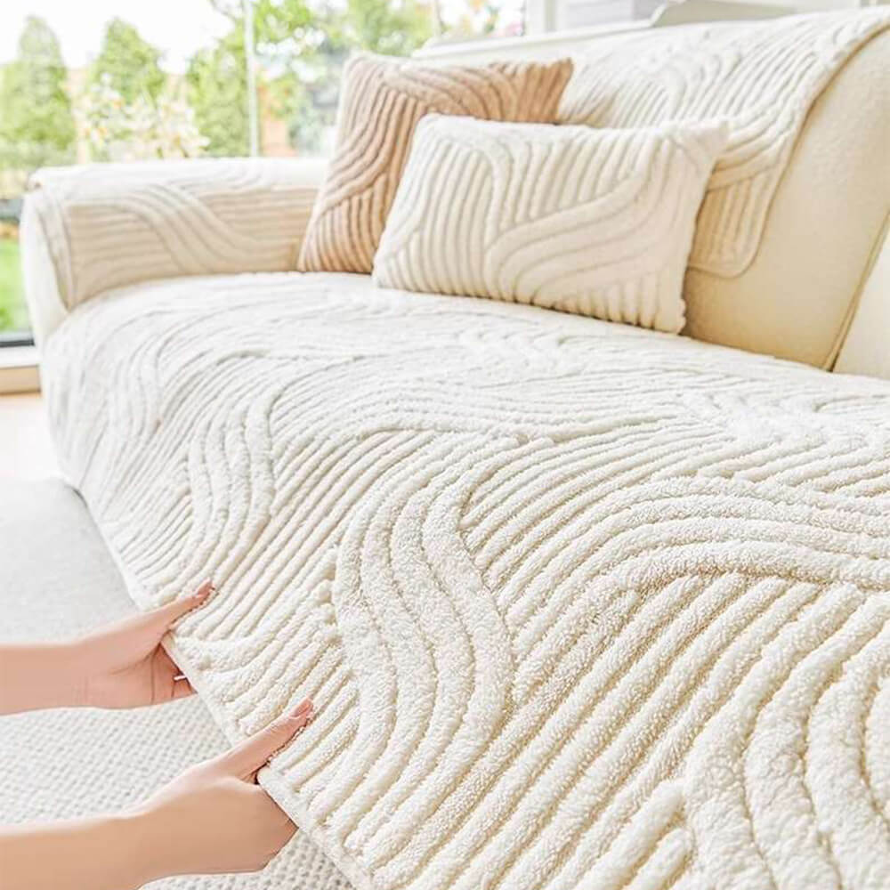 Modern Geometric Soft Plush Non-slip Sofa Protector Couch Cover