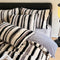 Juego de cama antiestático de piel de conejo de rabia de rayas de rayas ombre irregular a rayas