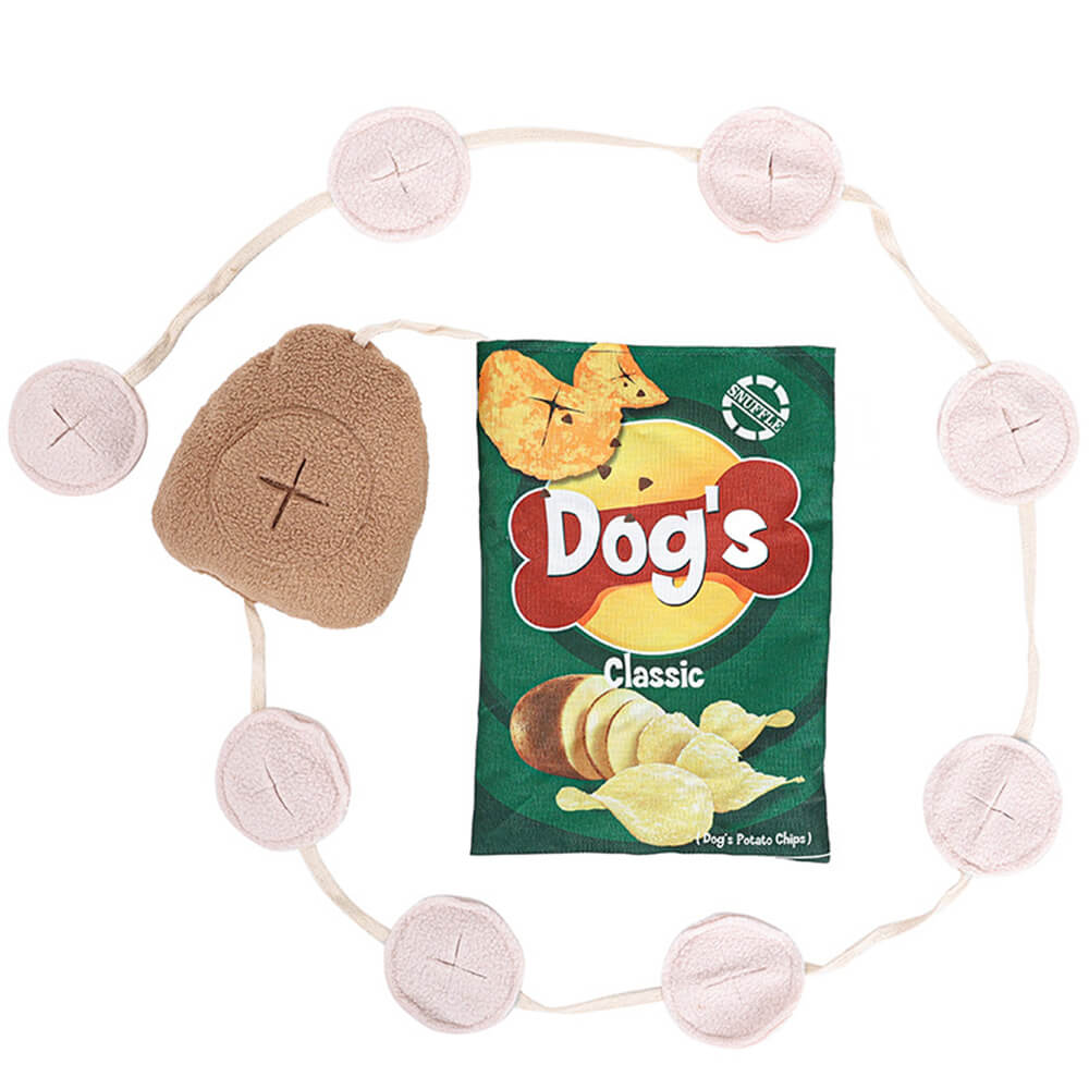 Potato Chips Interaktives Slow Feeder Quietschendes Schnüffel-Hundespielzeug