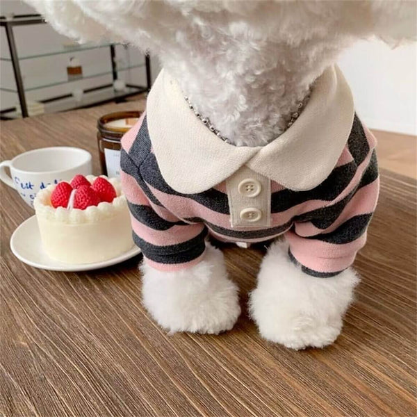 Camisas de perros de polo a rayas clásicas