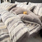 Juego de cama antiestático de piel de conejo de rabia de rayas de rayas ombre irregular a rayas