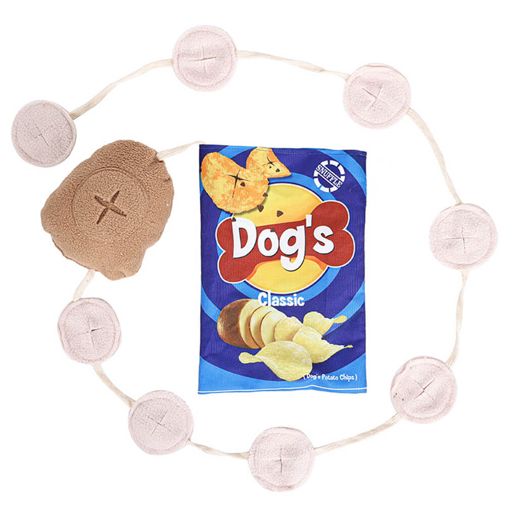 Potato Chips Interaktives Slow Feeder Quietschendes Schnüffel-Hundespielzeug