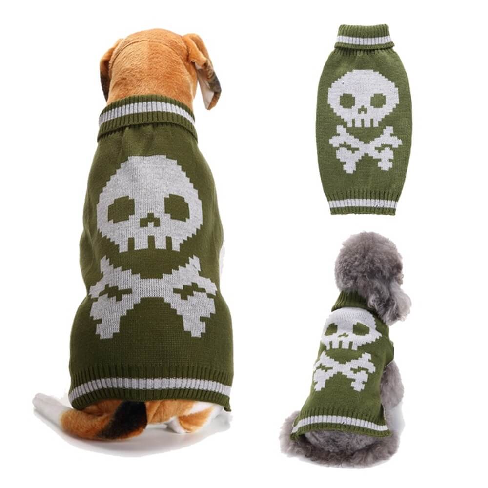 Pull pour animaux de compagnie d’Halloween | Vêtements chauds et confortables pour chiens à motif d'Halloween