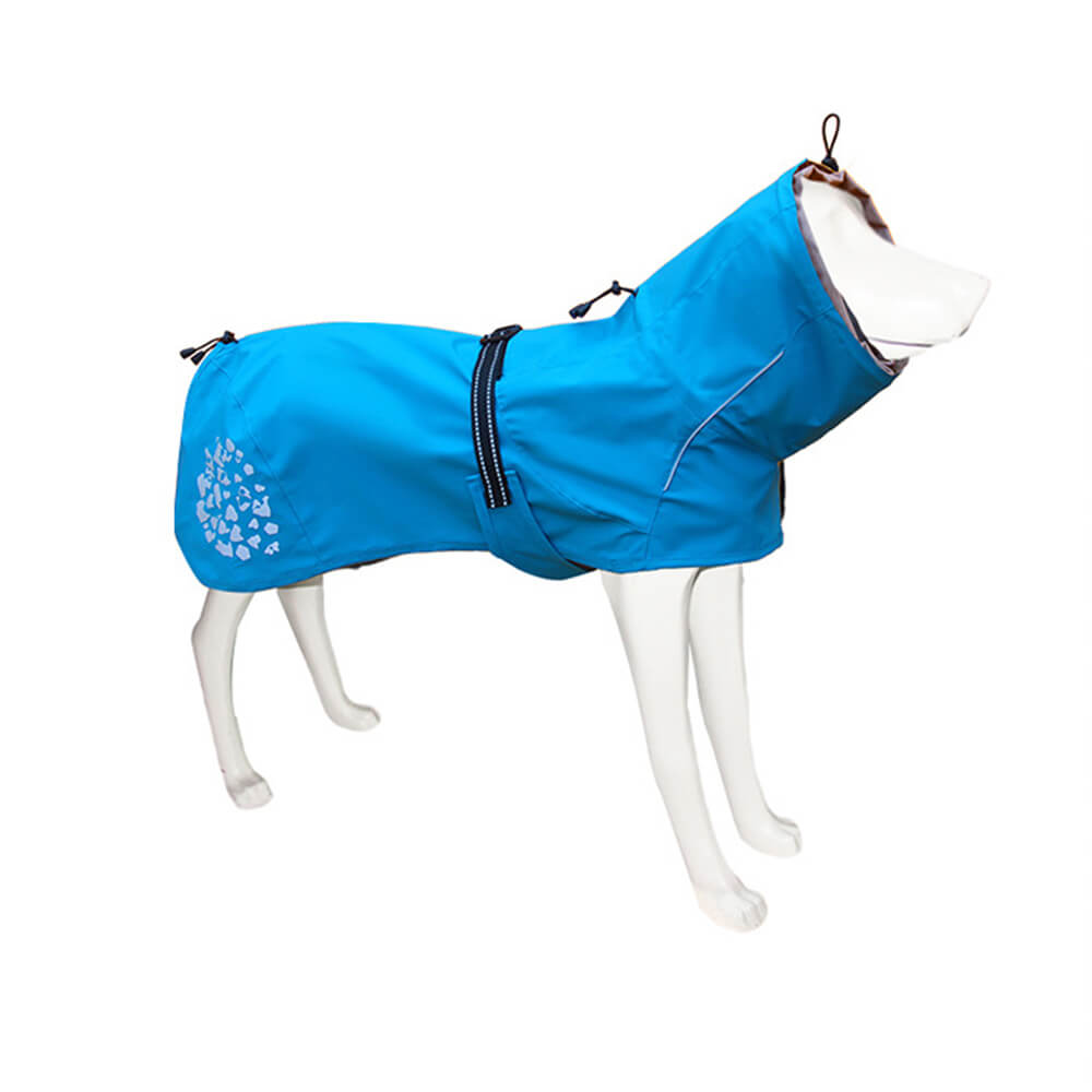 Turtleneck Waterproof Reflective Pattern Outdoor Dog Raincoat