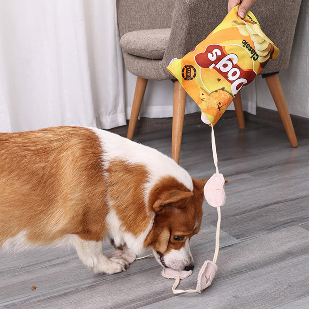 Potato Chips Interaktives Slow Feeder Quietschendes Schnüffel-Hundespielzeug