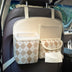 Organizador de automóviles de asiento trasero multifuncional de diamantes en blanco y negro