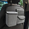 Organizador de automóviles de asiento trasero multifuncional de diamantes en blanco y negro