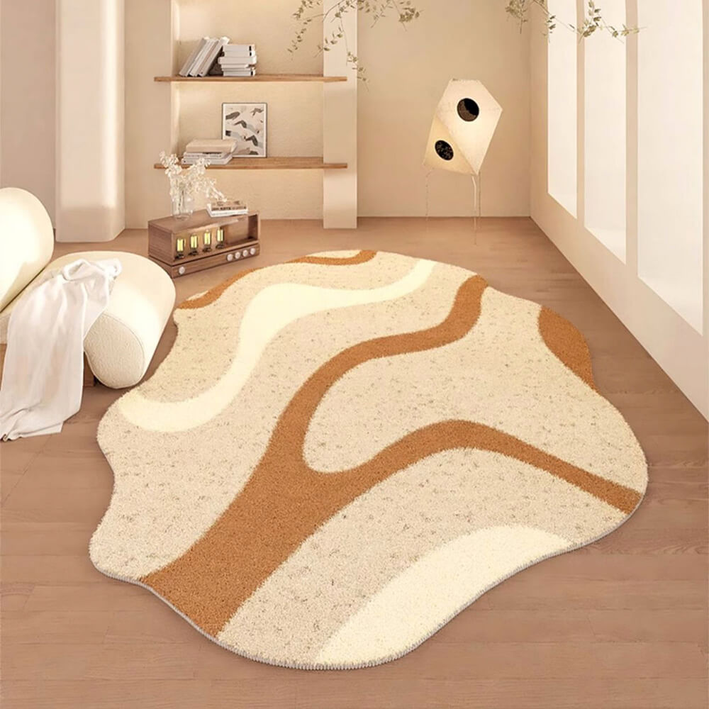 Irregular Shaped Plush Soft Faux Cashmere Home Rug