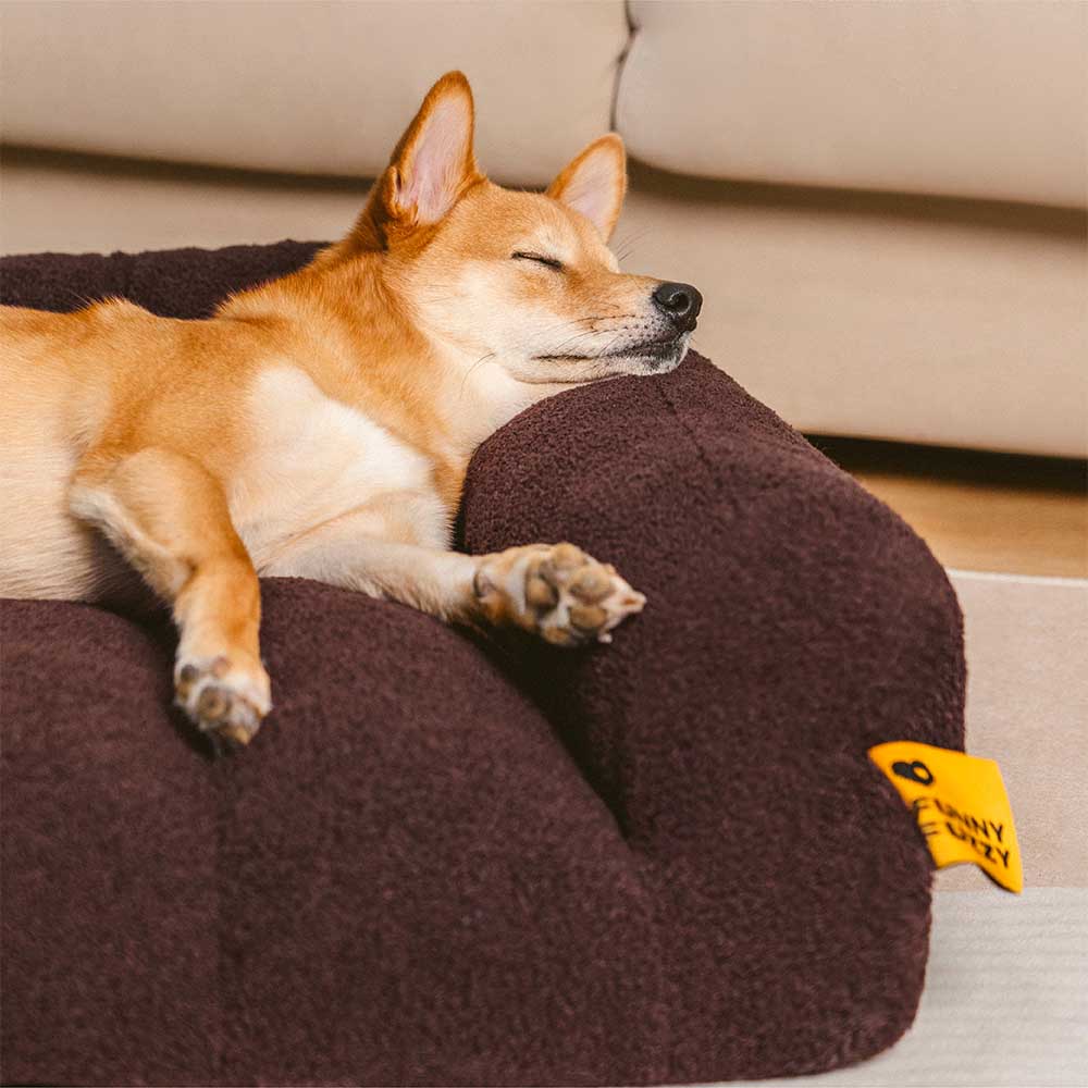 Großes orthopädisches Hundesofa mit weicher, stützender Kopfstütze – Cloudy Napper