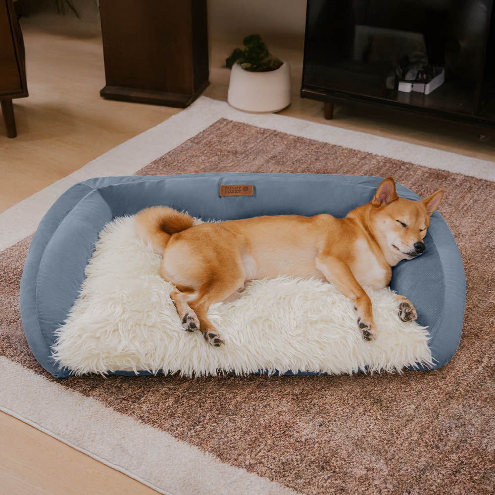 Großes, waschbares, flauschiges, gemütliches Hundesofabett – Denim Cowboy