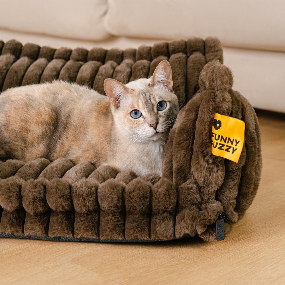 Washable Calming Soft Pillow Bolster Cat Bed-Snoozy Dream