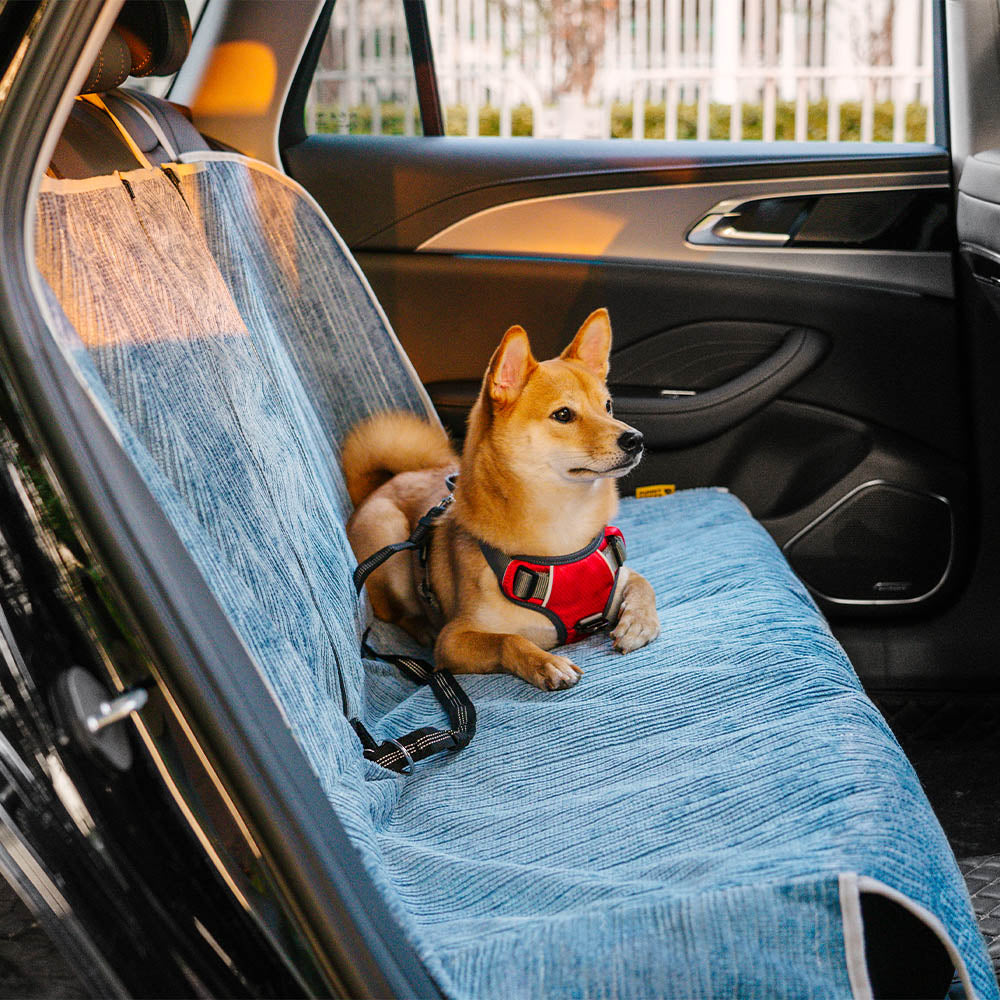 Housse de protection de siège de voiture en Chenille rayée imperméable pour animaux de compagnie-route plus sûre