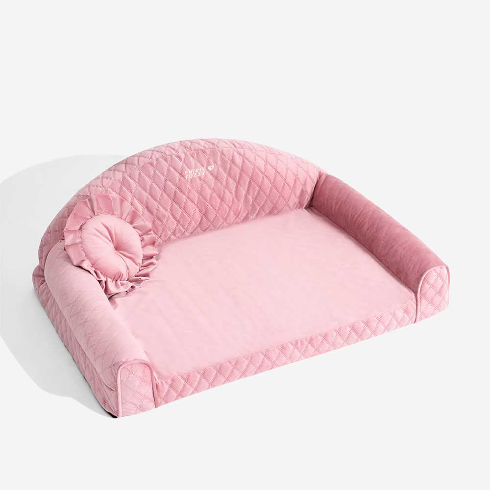 Pinky Cozy Bolster Dog Sofa Bed -  Princess Lord