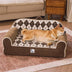 Diamond-Quilted Sherpa Orthopedic Dog & Cat Sofa Bed - Cocoa Pine