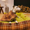 Camas de perros de la manta plegable de tartán vintage grande lavable - Avocuddle