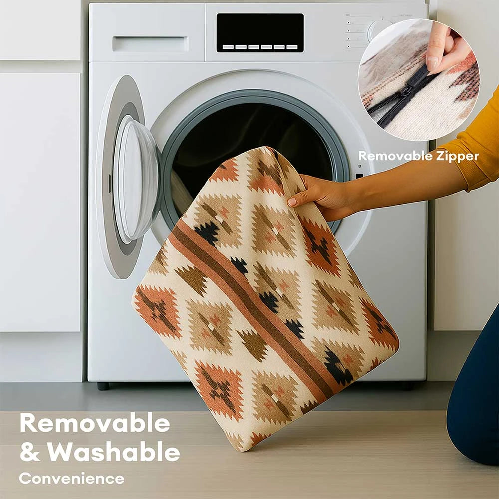 All-Season Reversible Boho Cave Covered Calming Dog Bed - HugSack