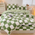 Juego de cama de tablero de ajedrez de terciopelo de leche