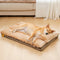 Trendy Striped Detachable Dual-layer Orthopedic Dog Bed With Pillow - CloudNap