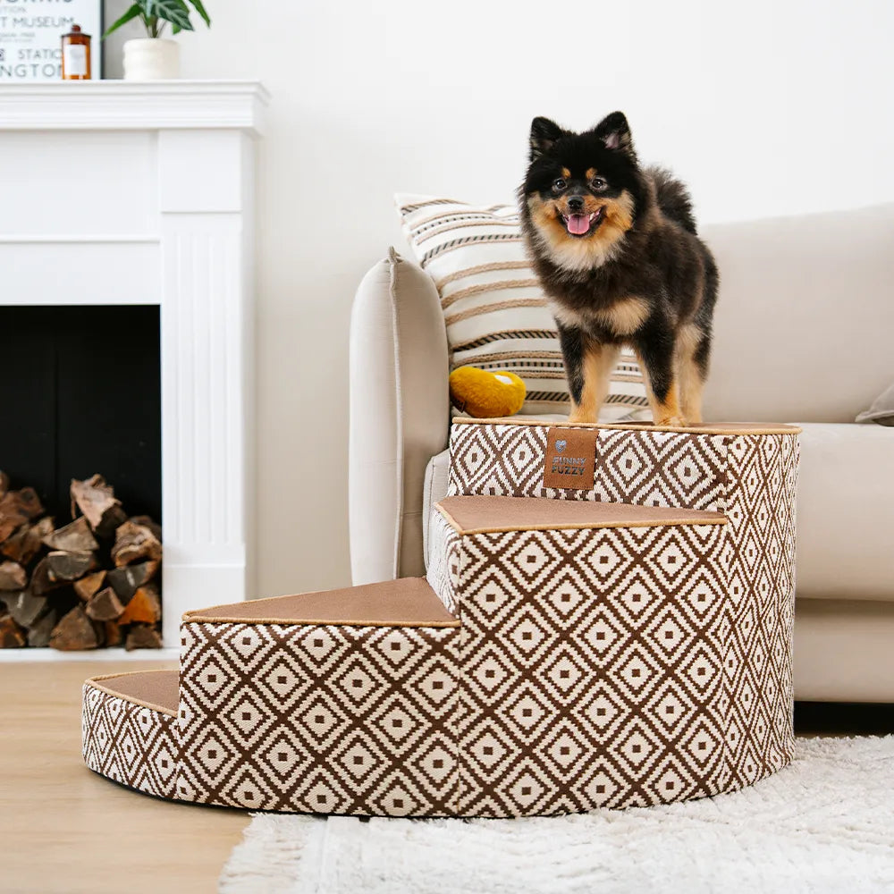 Boho Jacquard Anti-Slip Removable Sponge Spiral Pet Stairs – StepEase