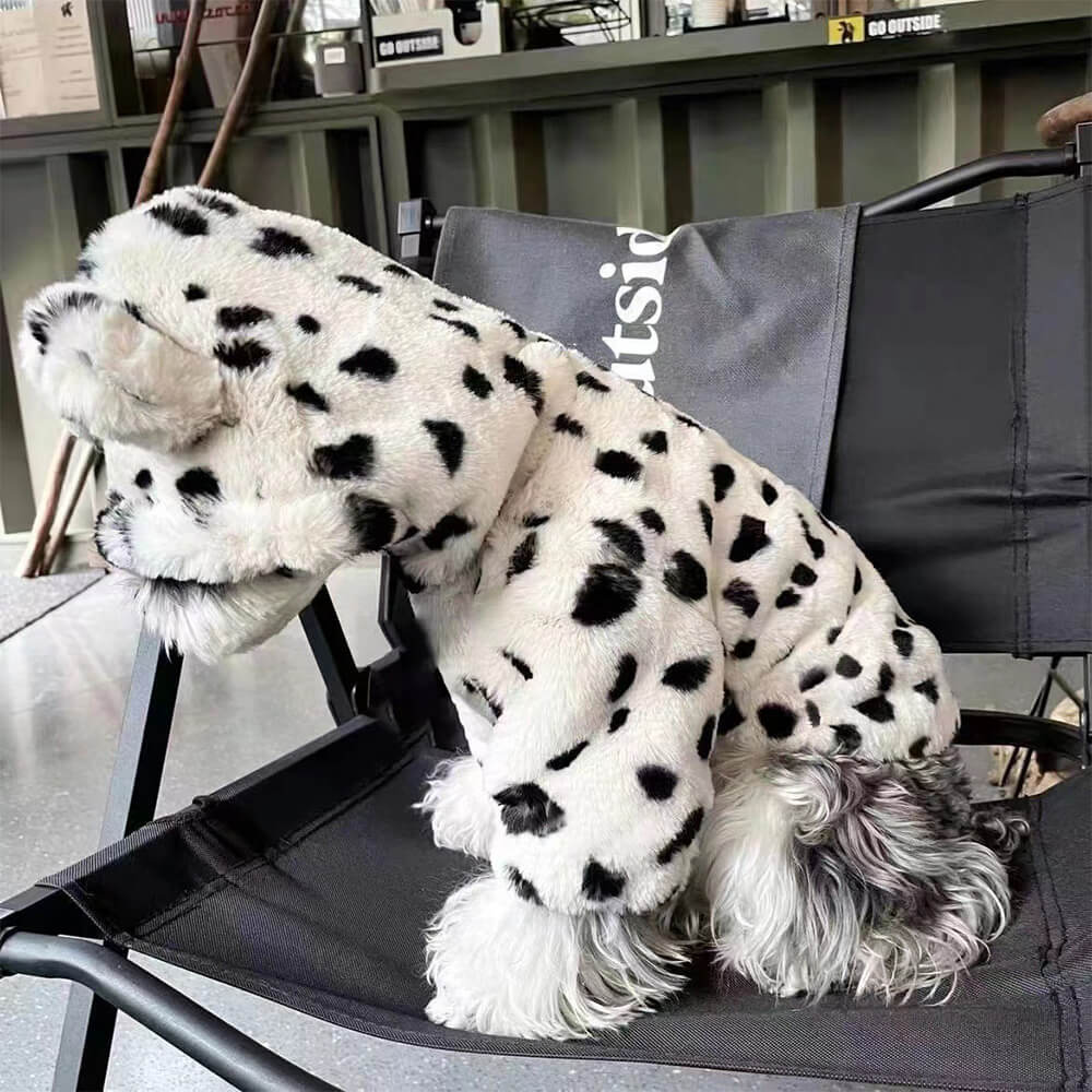 Dalmatian Print Dog Hoodie - Cozy and Adorable Winter Wear