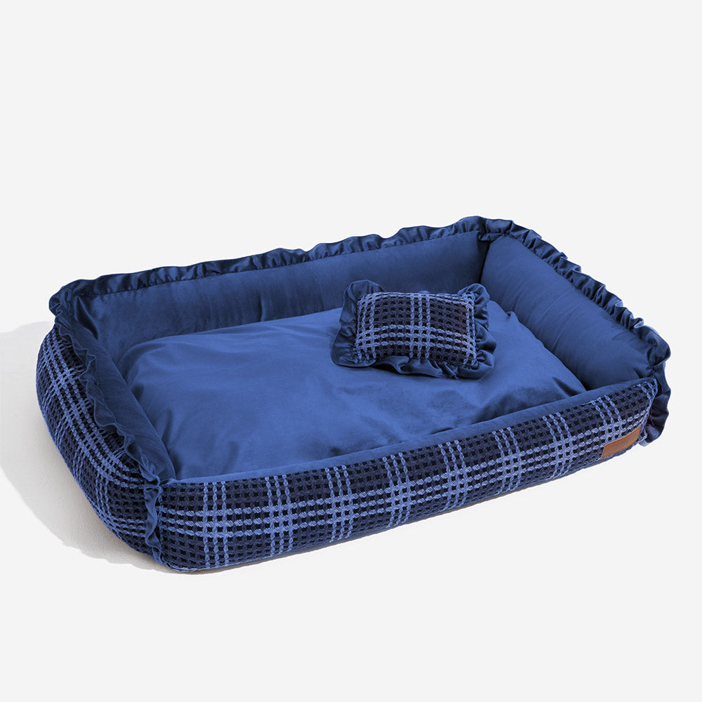 Lit d’oreiller pour chien de traversin confortable lavable à fleurs de luxe classique - Bliss Napper