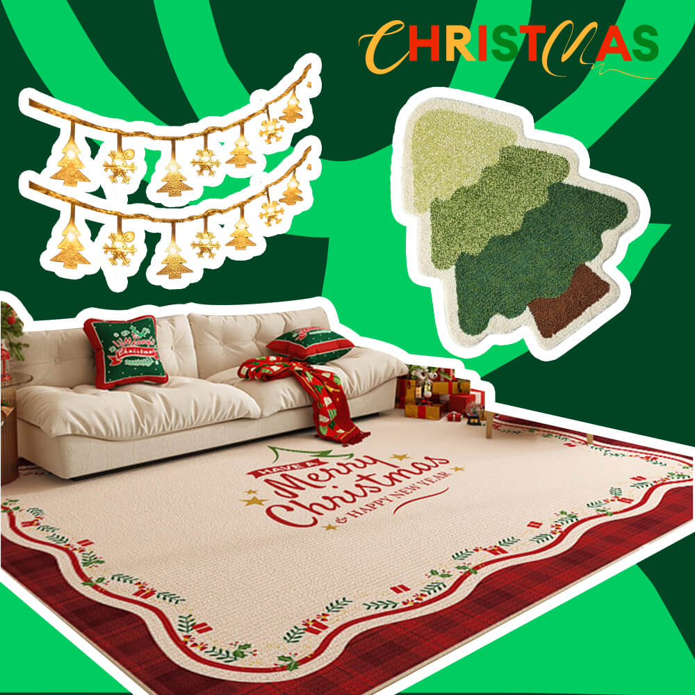 Tapis de maison de Noël - Paquet cadeau 3pcs