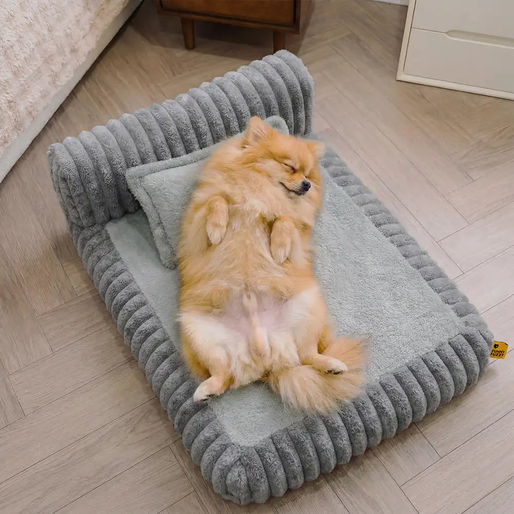 Mini Plush Home-Style Backrest Orthopedic Bed for Small Dogs - TinyNest