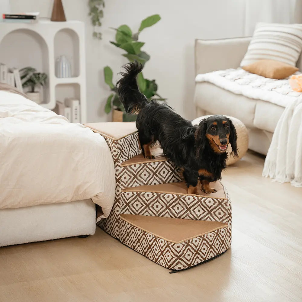 Boho Jacquard Anti-Slip Removable Sponge Spiral Pet Stairs – StepEase