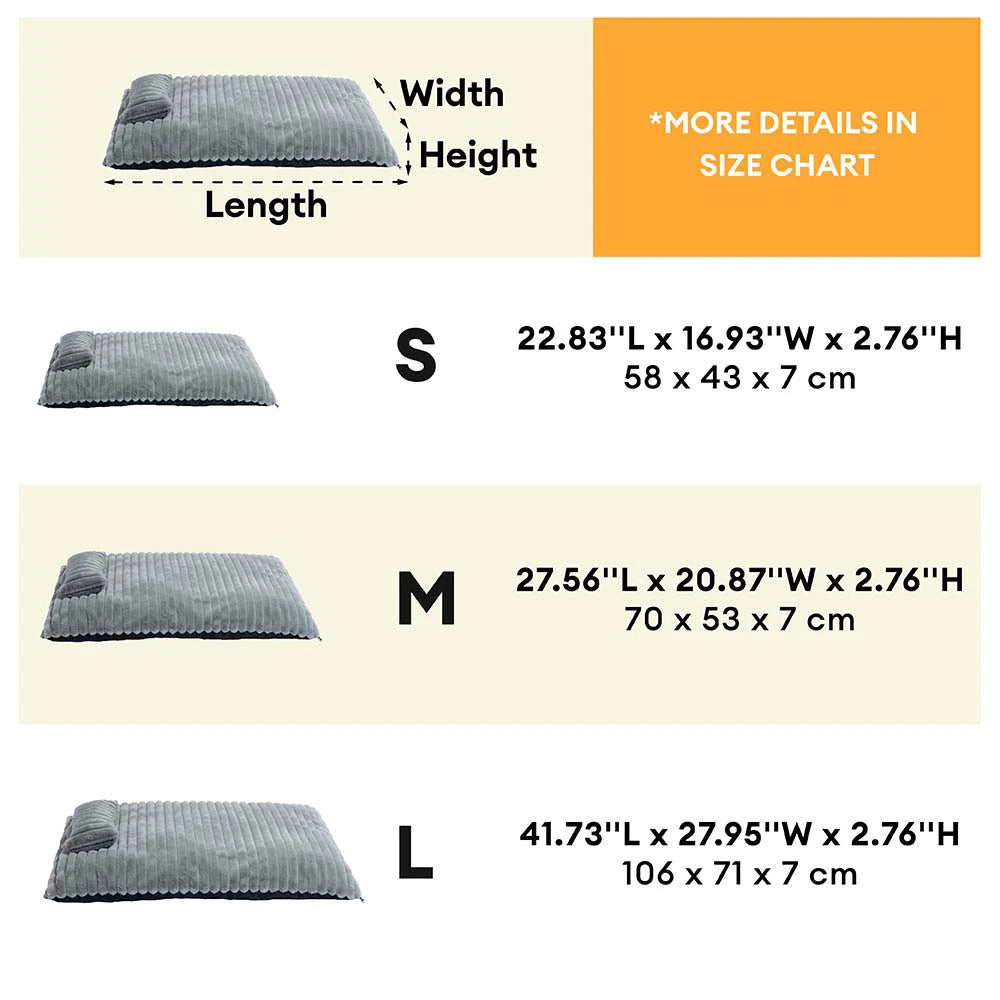 Plush Fluffy Thick Comfort Calming Dog Bed with Pillow