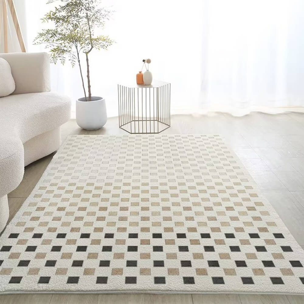 Plaid Simple Modern Style Faux Cashmere Home Carpet