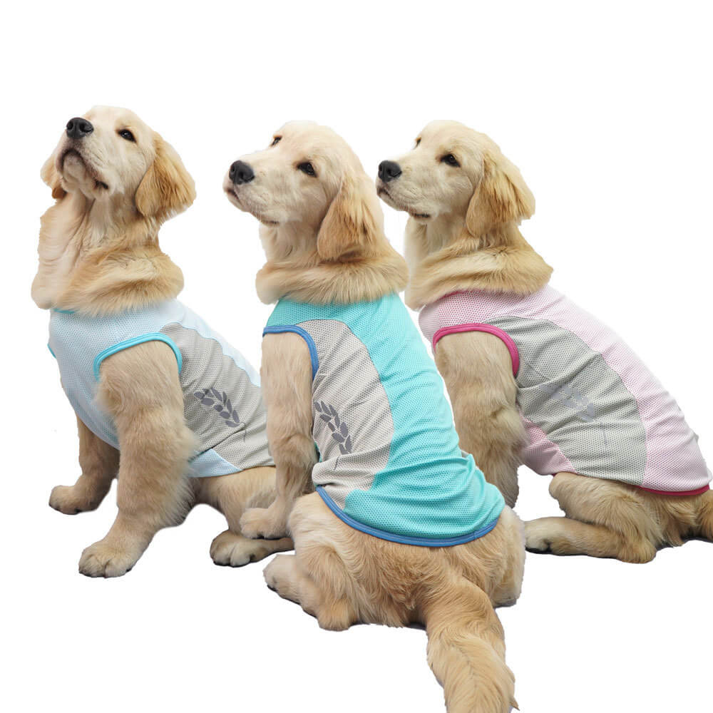 Ropa para perros, orejas de trigo reflectantes en forma de panal, ropa fresca refrescante, chaleco a juego de colores