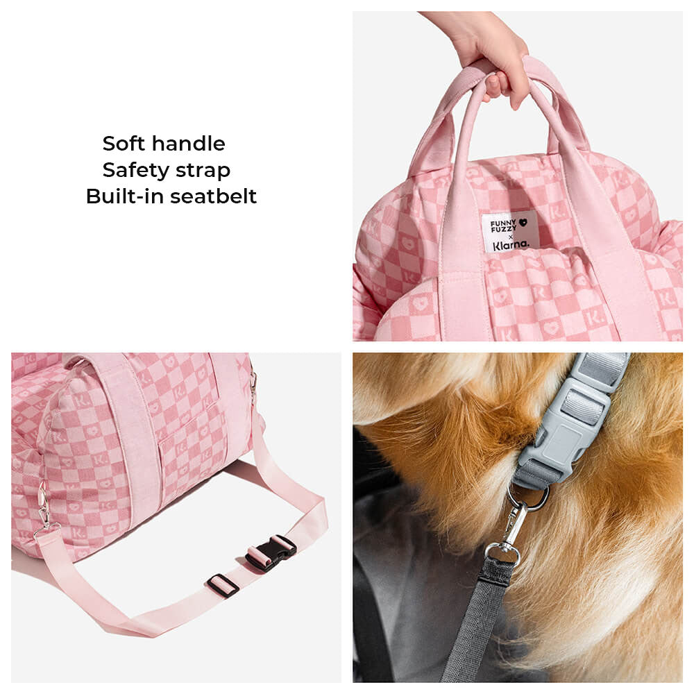 FUNNYFUZZY X Klarna Travel Safety großes Hunde-Autositzbett