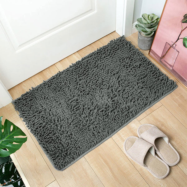 Alfombra de puerta de chenille ultra absorbente de chenille para patas de perros fangosas