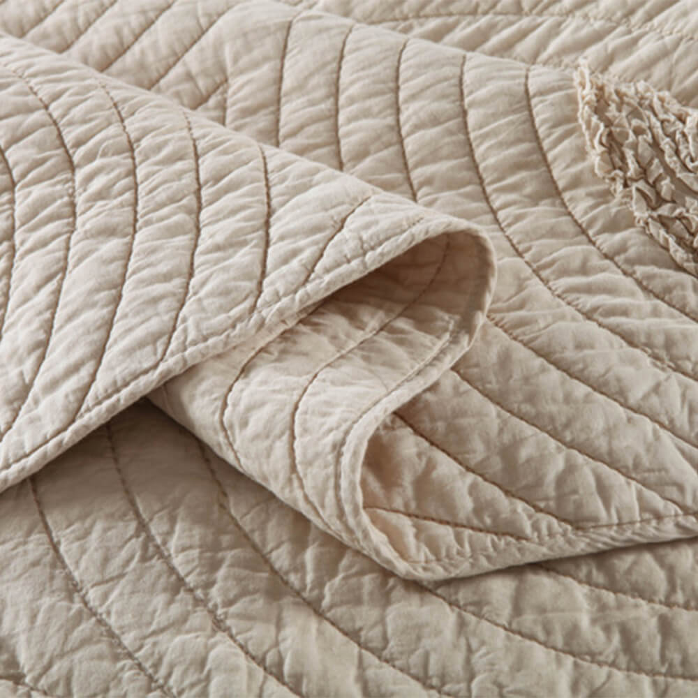 Rustic Minimalist Quilted Cotton Bedspread Set