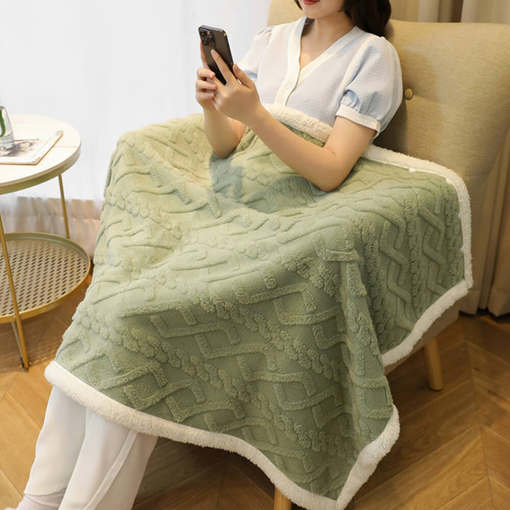 Couverture moelleuse et confortable en polaire Sherpa polyvalente pour la sieste