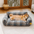 Plush Warmth Stripe Foldable Washable Dog & Cat Sofa Bed - MochaSnug