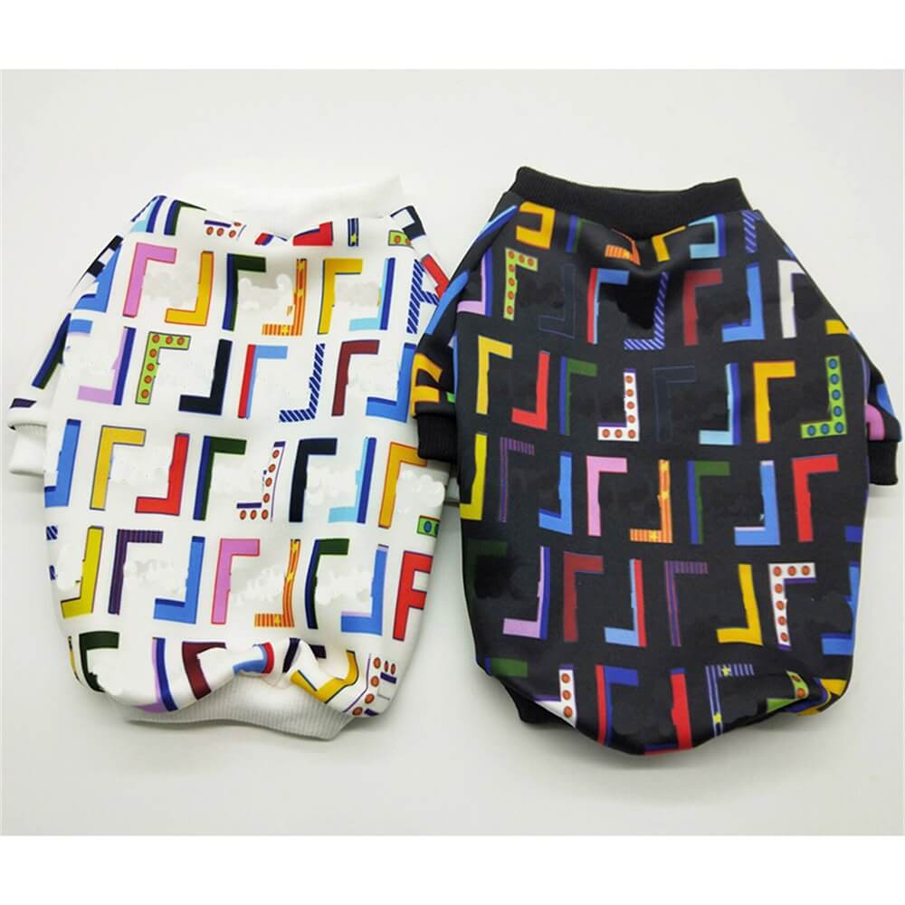 Geometric Patterned Dog Sweatshirts - Colorful and Trendy Pet Apparel