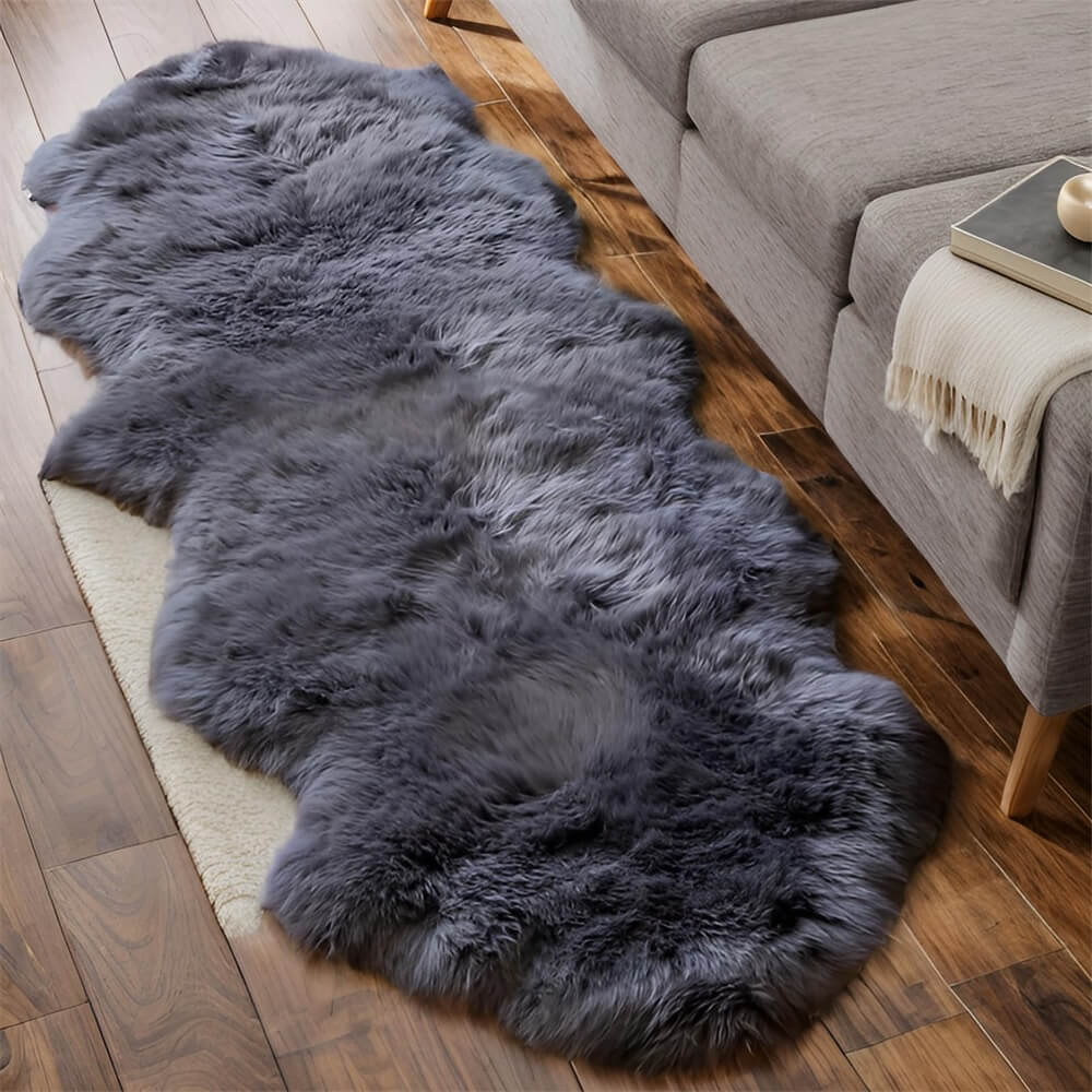 Tapis long en cachemire irrégulier et doux – Un confort douillet pour votre maison