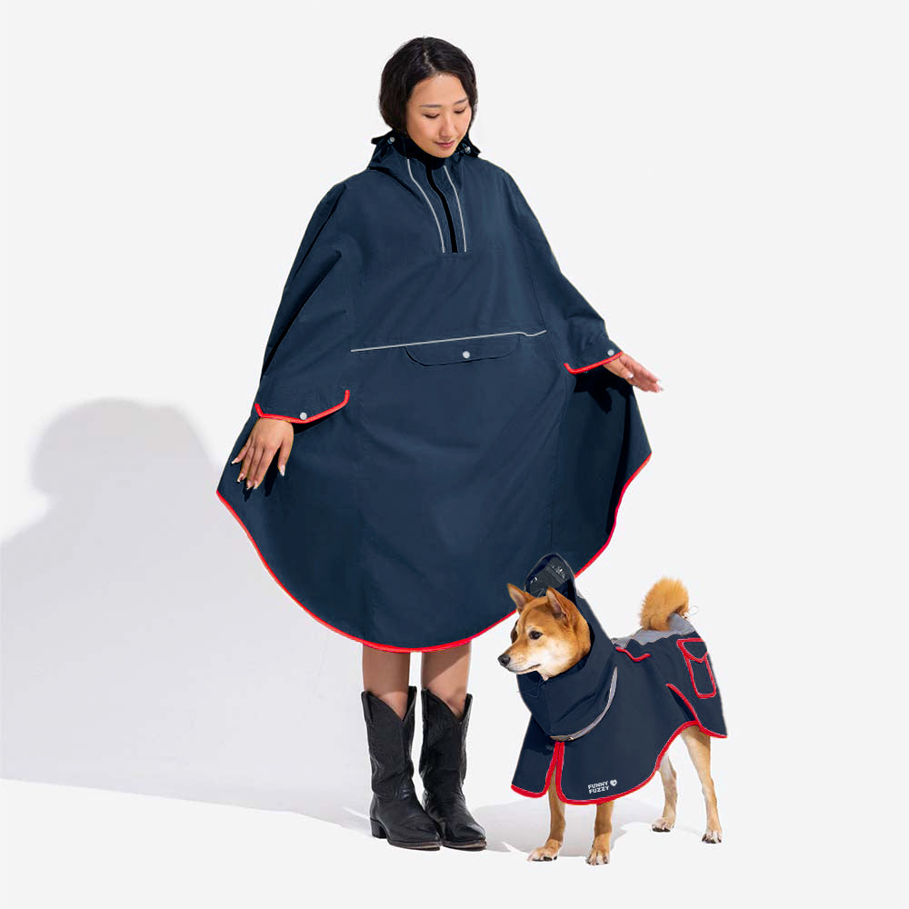 Imperméable réfléchissant réglable avec poche pour chien, imperméable assorti pour rester au sec