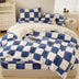 Juego de cama de tablero de ajedrez de terciopelo de leche
