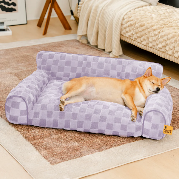Cama de refugios de perro ortopédico y esponjes removibles a cuadros - Cozynest