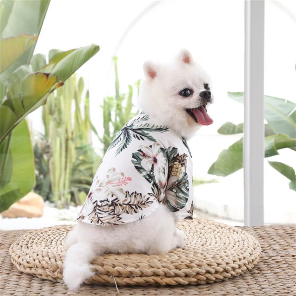 Camisa de piña para perros pequeños a medianos - Ropa ligera de verano hawaiana