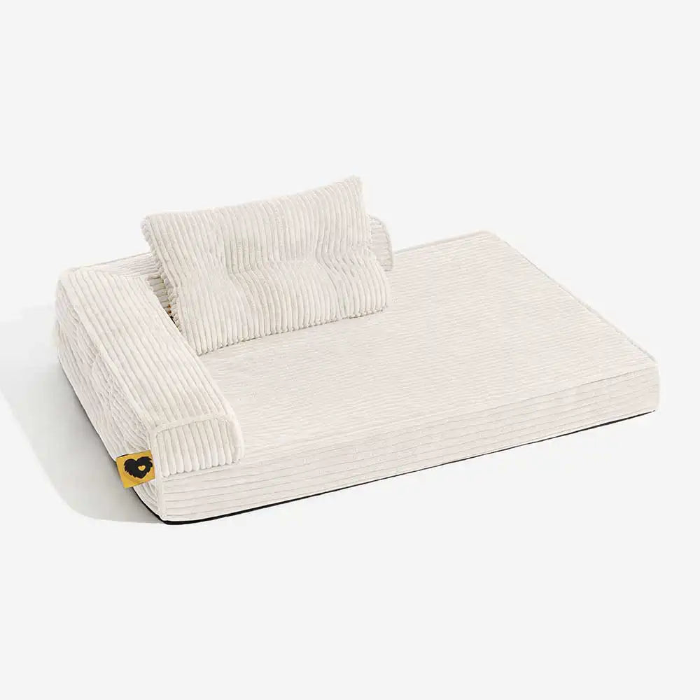 Corduroy Anti-Scratch Removable Orthopedic Dog Bed with Pillow - ComfySofa