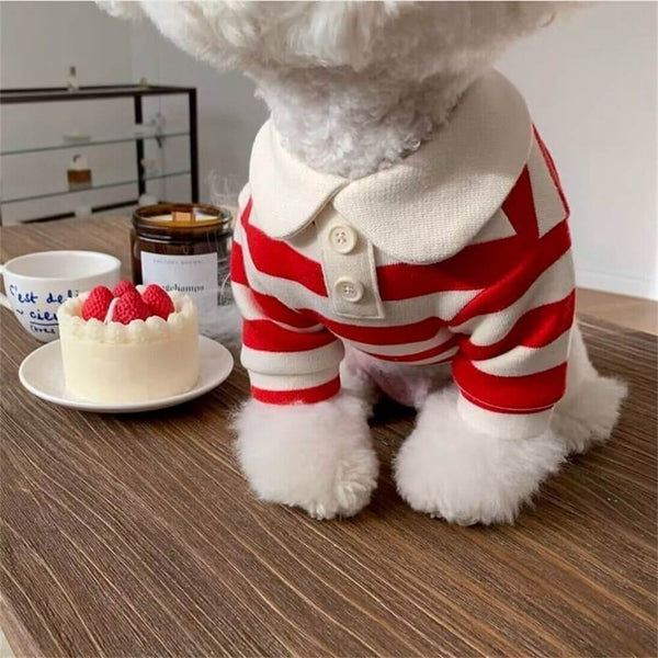 Camisas de perros de polo a rayas clásicas