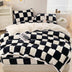 Juego de cama de tablero de ajedrez de terciopelo de leche