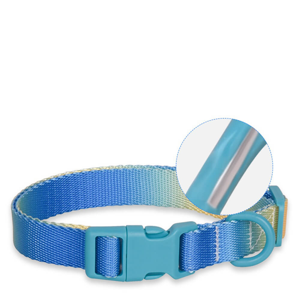 Macaroon Buckle Gradient Nylon Adjustable Dog Collar and Leash