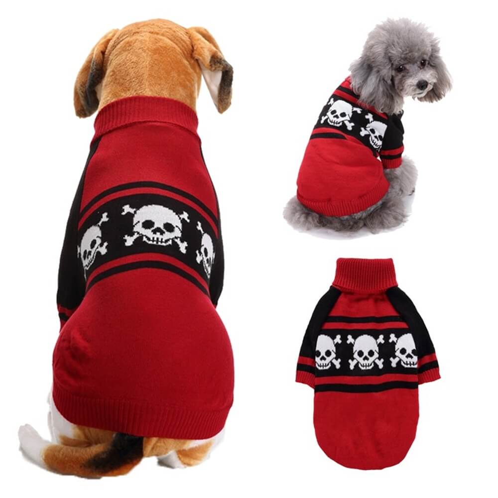 Pull pour animaux de compagnie d’Halloween | Vêtements chauds et confortables pour chiens à motif d'Halloween